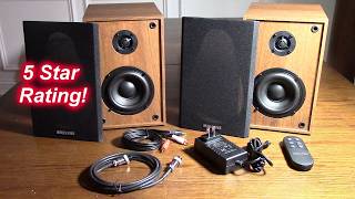 ANGELS HORN Powered Bluetooth Bookshelf Speakers, 30W RMS per channel, 4" Woofer + 1" Silk Dome Tw