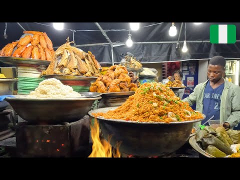 Mountains of Jollof Rice - Nigeria Street food