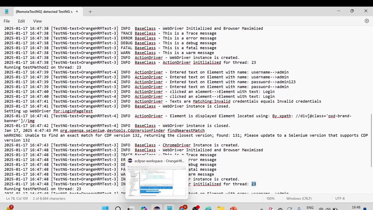 Part 11: Continuation - Fixed Parallel execution issue parallel='methods' in Selenium