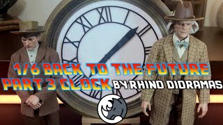 1/6 Scale Back To The Future Part 3 Clock By Rhino Dioramas | Feat. Hot Toys Doc Brown &amp; Marty McFly