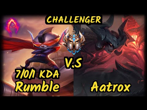 Tarzan (RUMBLE) vs AATROX - 7/0/1 KDA JUNGLE CHALLENGER GAMEPLAY - KR