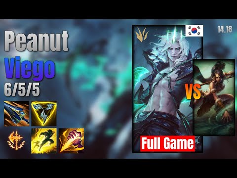 Peanut Jungle Viego vs Nidalee lol KR solo rank Full Game 14.18