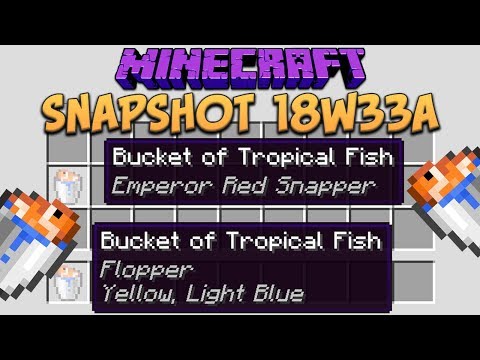 Minecraft 1.13.1 Snapshot 18w33a All 34 Tropical Fish Names!