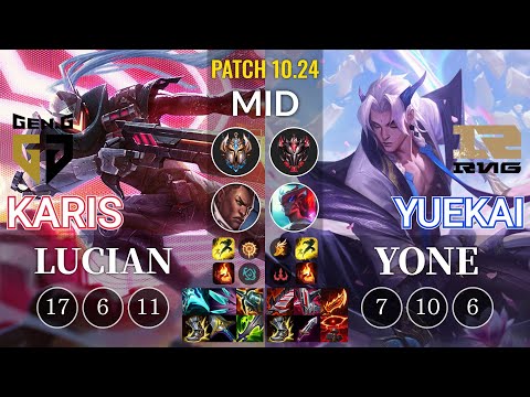 GEN Karis Lucian vs RNG yuekai Yone Mid - KR Patch 10.24