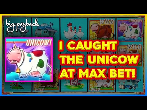 UNICOW AT MAX BET, WHOA!! Journey To The Planet Moolah Slot!