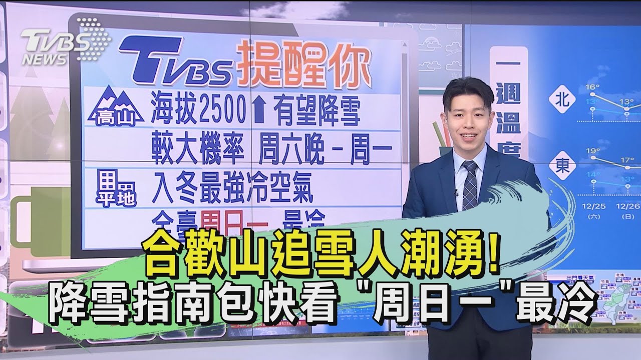 合歡山追雪人潮湧!降雪指南包快看 「周日一」最冷