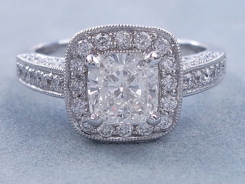 1.93 ctw Cushion Cut F VS2 Diamond Engagement Ring - BigDiamondsUSA
