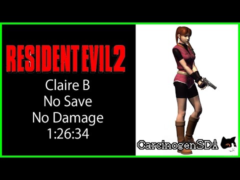 Resident Evil 2 (PSX) No Save, No Damage - Claire B - (1:26:34) [Commentated]