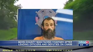 Boyd County man charges after leading law enforcement on chase