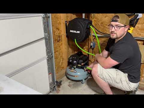 Garage Air Compressor Install and Setup w/ Air Hose Reel - Easy DIY | How To