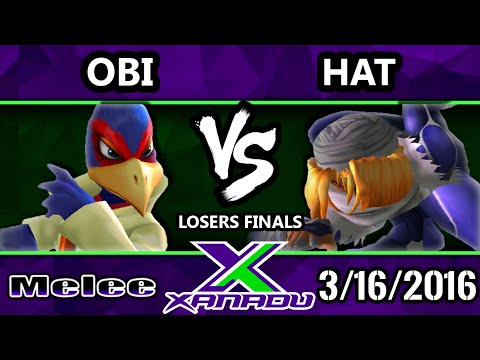 S@X 141 - Obi (Falco) Vs. Hat (Sheik) SSBM Losers Finals - Smash Melee