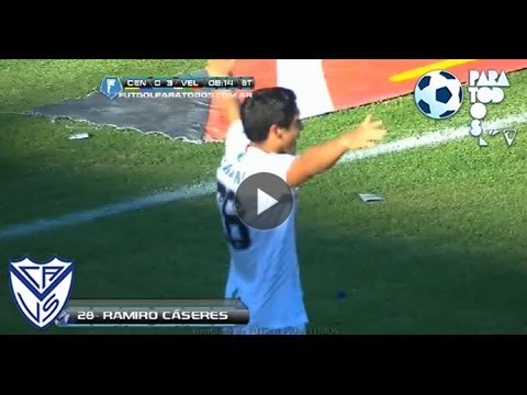 Gol de Cáseres. Central 0 - Vélez 3. Fecha 16. Torneo Inicial 2013. Fútbol Para Todos