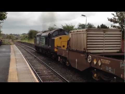37608 & 37605 Bare Lane on Heysham-Sellafield Nuclear Flask