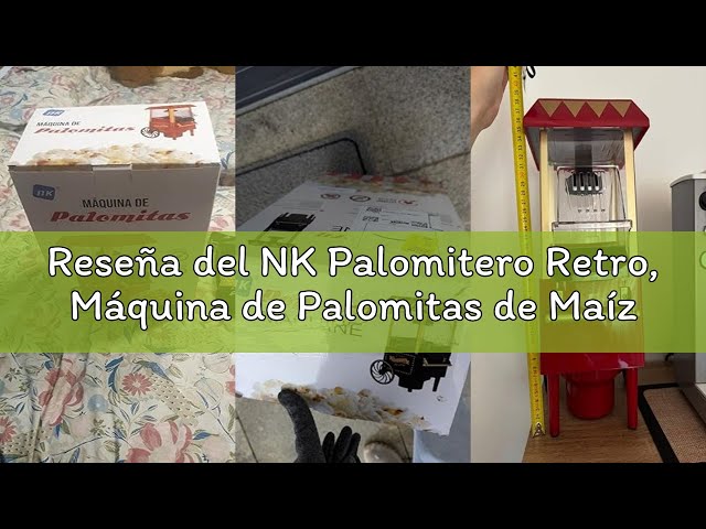 Vídeo relacionado con NK Palomitero Retro, Máquina de Palomitas de Maíz Eléctrica 1200W, Botón fácil de utilizar, Preparación listas en 2 minutos, Aire Caliente, Tamaño 0,3L, Portable, Ideal para Casa