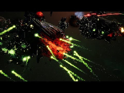 Death Guard vs Orks - Skalgrim Mod - Massive Battle - Battlefleet Gothic Armada 2