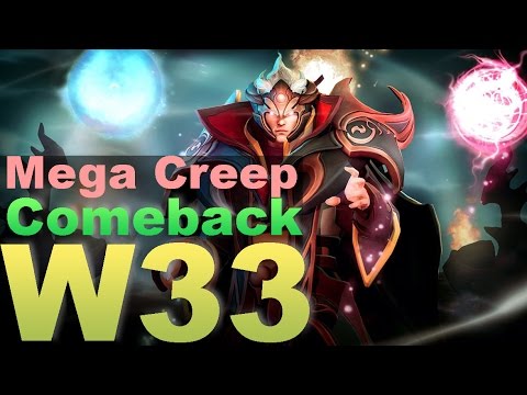 w33 Invoker 7.03 Mega Creep comeback pro Gameplay | Highlights — Dota 2