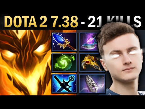 Shadow Fiend Gameplay Miracle with 21 Kills and Dread - Dota 2 7.38