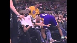 Ron Artest Runs Into A Fan Spills His Coffee