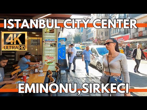 CENTRO DA CIDADE DE ISTAMBUL 4K PASSEIO A PÉ PELO BAZAR EMINONU, BAZAR EGÍPCIO (Mısır Çarşısı) e SIRKECI