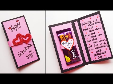 DIY Greeting Cards for Friendship Day / Chocolate card for bestie /How to make card for best friend