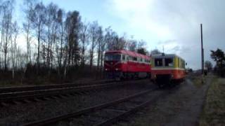 preview picture of video '(LG) TEP70-0347 & RAILCAR - KUTISKIAI, LITHUANIA - 04 NOV 2010'