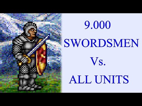9.000 Swordsmen Vs. Knight, Barbarian, Sorceress, Warlock, Wizard and Necromancer units