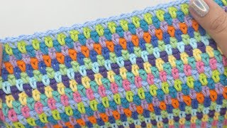 Ho to Crochet 🧶 Moss Stitch AKA Linen, Woven or Granite Stitch 💥