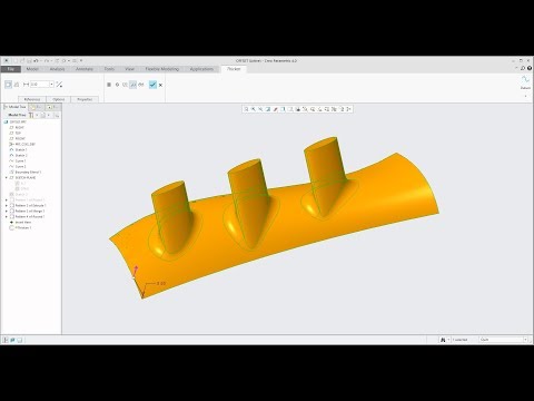 PTC Creo 4.0 tutorial: Pattern of Surface features