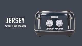 Haden Jersey Steel Blue 4 Slice Toaster