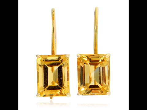 Cercei Aur 14k 585 Galben Citrin Natural - Caldura si Rafinament