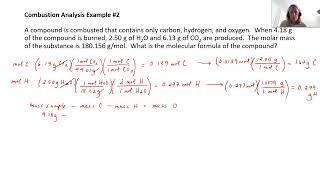 Chapter 7.5c Combustion Analysis Example