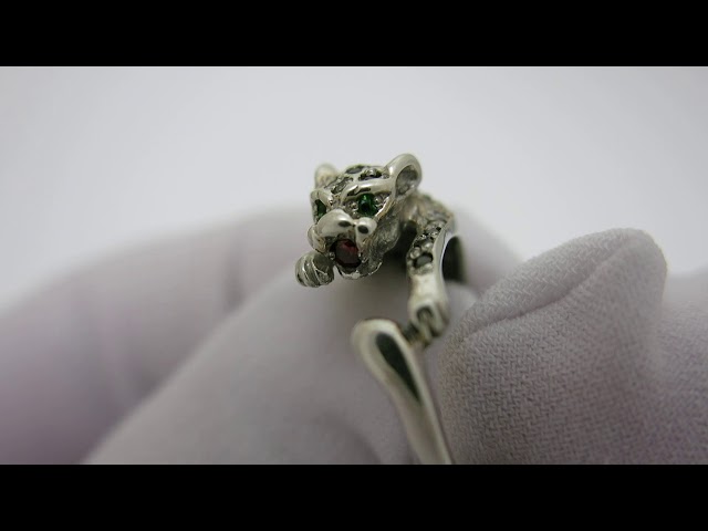 Срібна каблучка "Пантера" 292кю Відео огляд