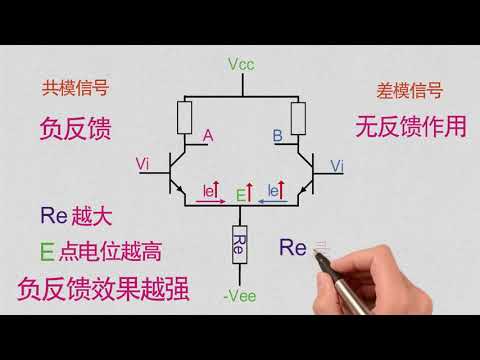 差分放大电路Re的负反馈作用，共模信号与差模信号