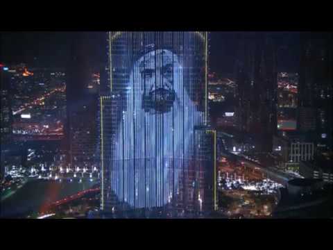 Burj Khalifa #LightUp New Year's Eve Light show 2018 - DUBAI 2K18