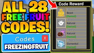 ALL 28 FREE DEVIL FRUIT CODES IN ROBLOX BLOX FRUITS CODES