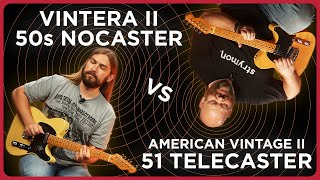 Video thumbnail for Vintage Tele Battle: Fender Vintera II 50s Nocaster VS Fender American Vintage II 51 Telecaster by Alamo Music Center