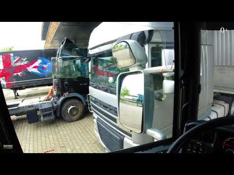POV Scania R450 drive from Netherlands to United Kingdom with natural sounds of engine