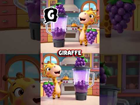 E F G H Elephant Flamingo Giraffe Hippo Durian Strawberry Grapes Mango – ABC Fruit Blender Song