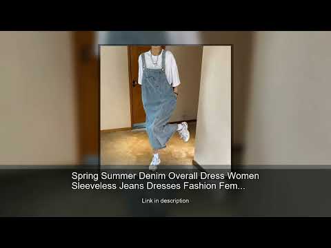 Spring Summer Denim Overall Dress Women Sleeveless Jeans Dresses Fashion Female Solid Slip Casu