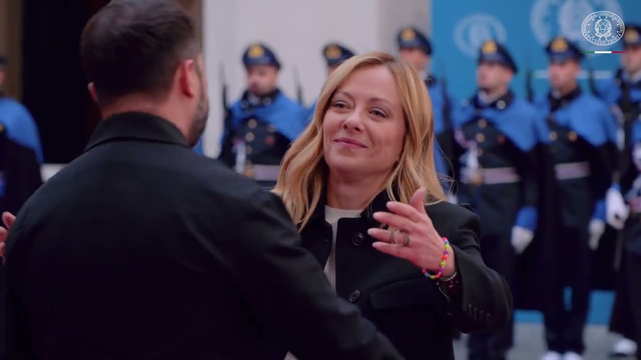 GIORGIA MELONI RICEVE A PALAZZO CHIGI VOLODYMYR ZELENSKY