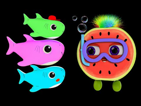 Baby Shark Funky Fruits - Baby Sensory Dance Pary and Fun High Contrast Compilation Video