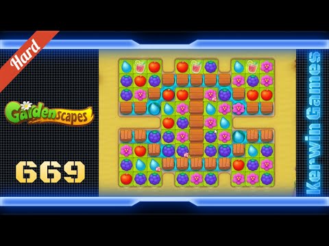 Gardenscapes Level 669 - Hard Level - No Boosters Gameplay