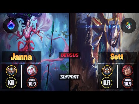 Challenger JANNA [Arcane Comet] (Support) VS  SETT - Challenger KR Patch 10.9