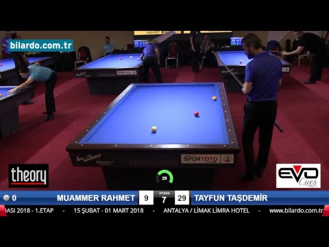 MUAMMER RAHMET & TAYFUN TAŞDEMİR Bilardo Maçı - 2018 - TÜRKİYE 1.LİGİ-1. Tur