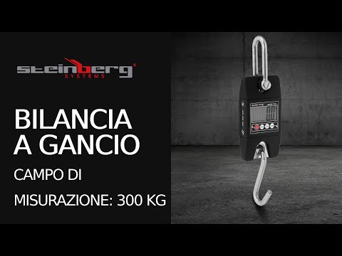 Video - Bilancia a gancio - 300 kg / 100 g - nera - Basic