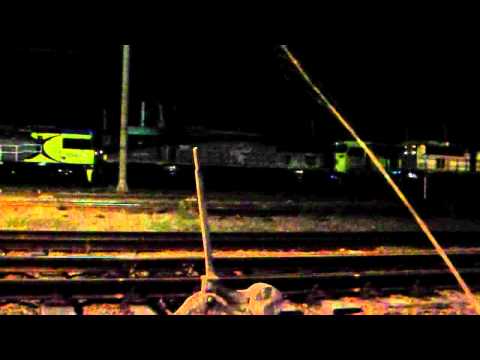 QUBE shunting in Broadmeadow yards at night