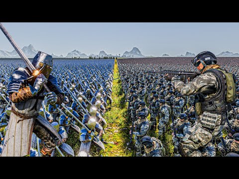 2 MILLION HEAVY KNIGHTS vs 100.000 MODERN SOLDIERS - Ultimate Epic Battle Simulator 2 UEBS 2