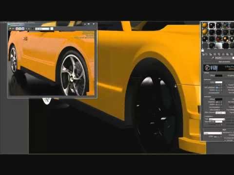Demonstracja działania V-Ray RT GPU dla 3ds Max podczas konfiguracji shaderów