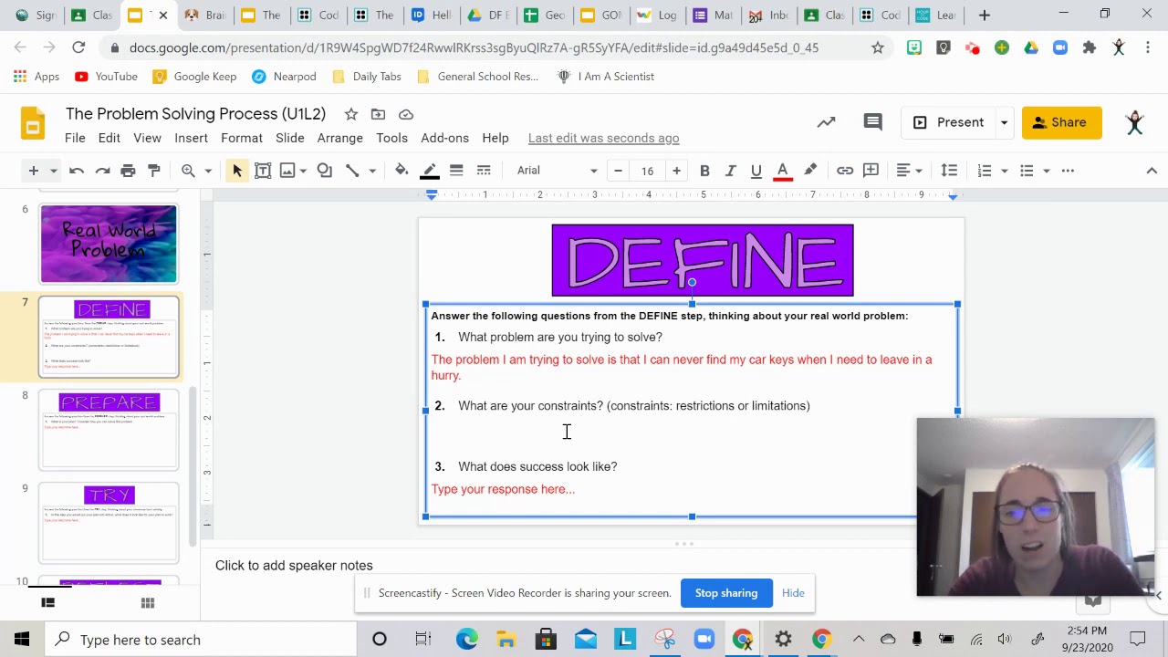 The Problem Solving Process Activity Guide Explanation