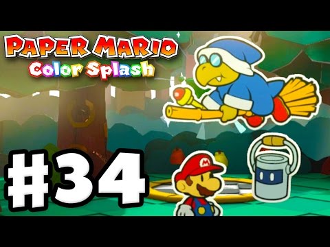 Paper Mario: Color Splash - Gameplay Walkthrough Part 34 - Kamek Boss Fight! (Nintendo Wii U)